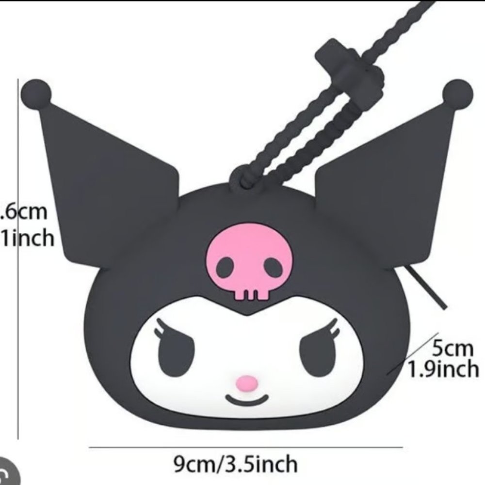 Kuromi small zip coin purse or bag, silicone material, hello kitty, and friends